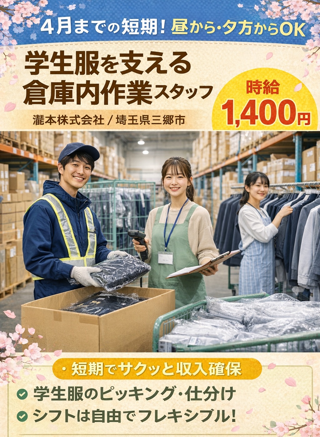 瀧本株式会社東日本物流センターの派遣 倉庫内・軽作業 人材派遣求人イメージ